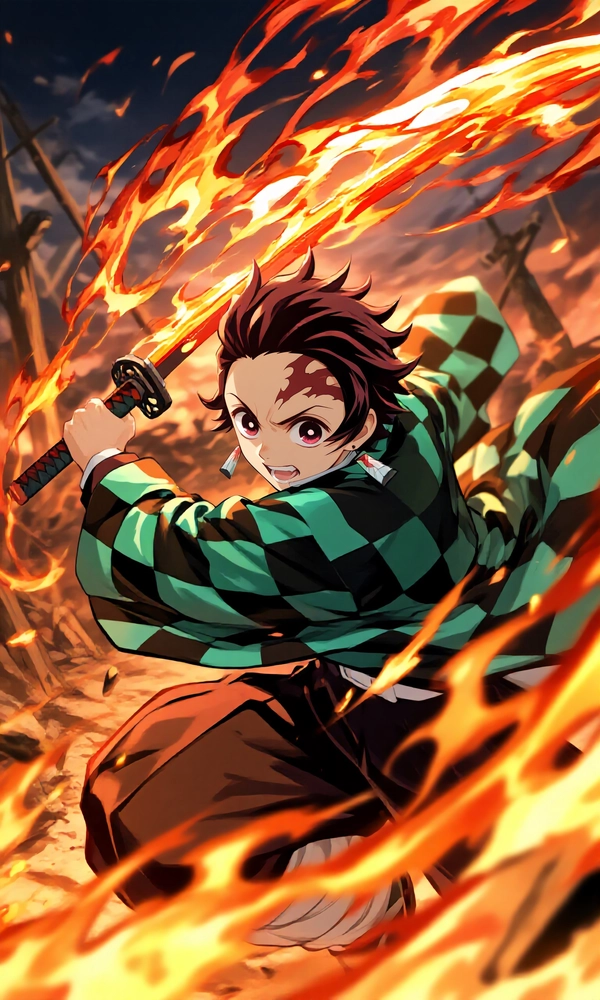Hình Kamado Tanjirou phong cách anime